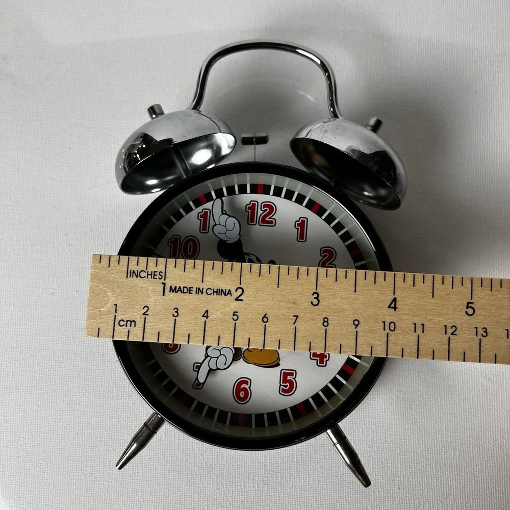 Vintage Disney Mickey Mouse Twin‎ Bell Alarm Clock Analog Retro Tested Working